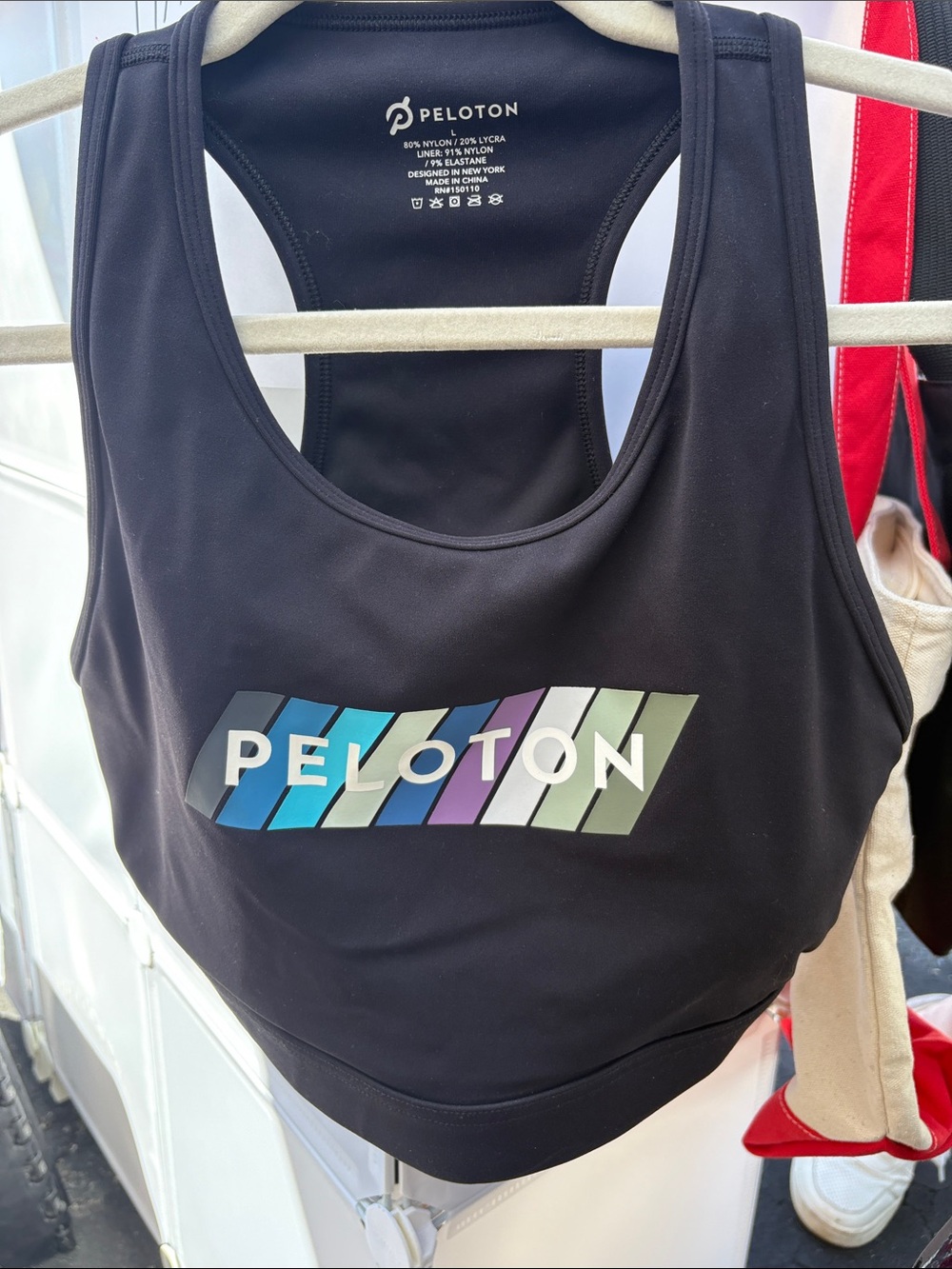 Peloton SU221 Pace High Neck Black Sports Bra Size L